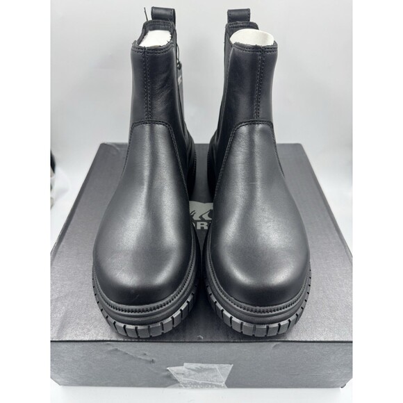Sorel Women’s Boots ONA AVE Chelsea Chunky Boot Waterproof Sz 9 Black/Black New - Picture 3 of 16